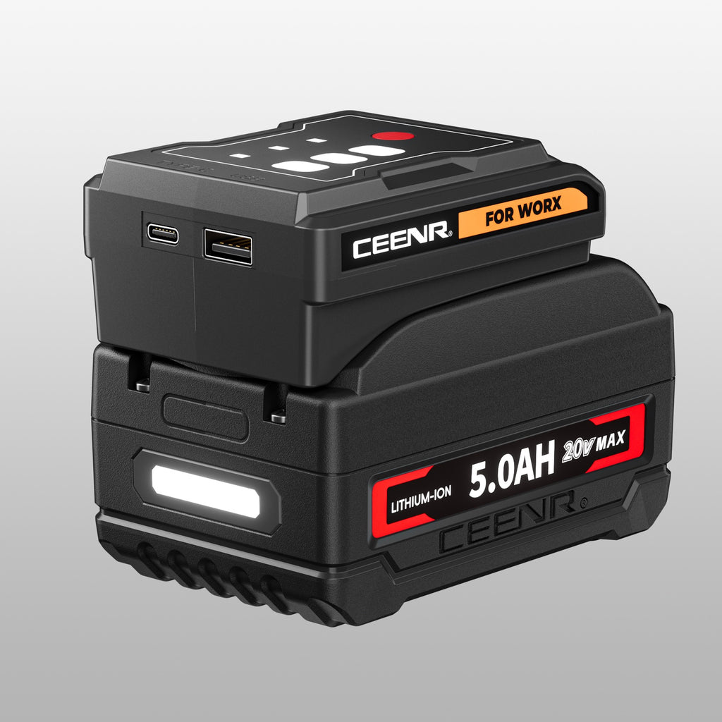 CEENR 45W USB-C Power Bank Adapter for Worx 20V WA3551 Batteries