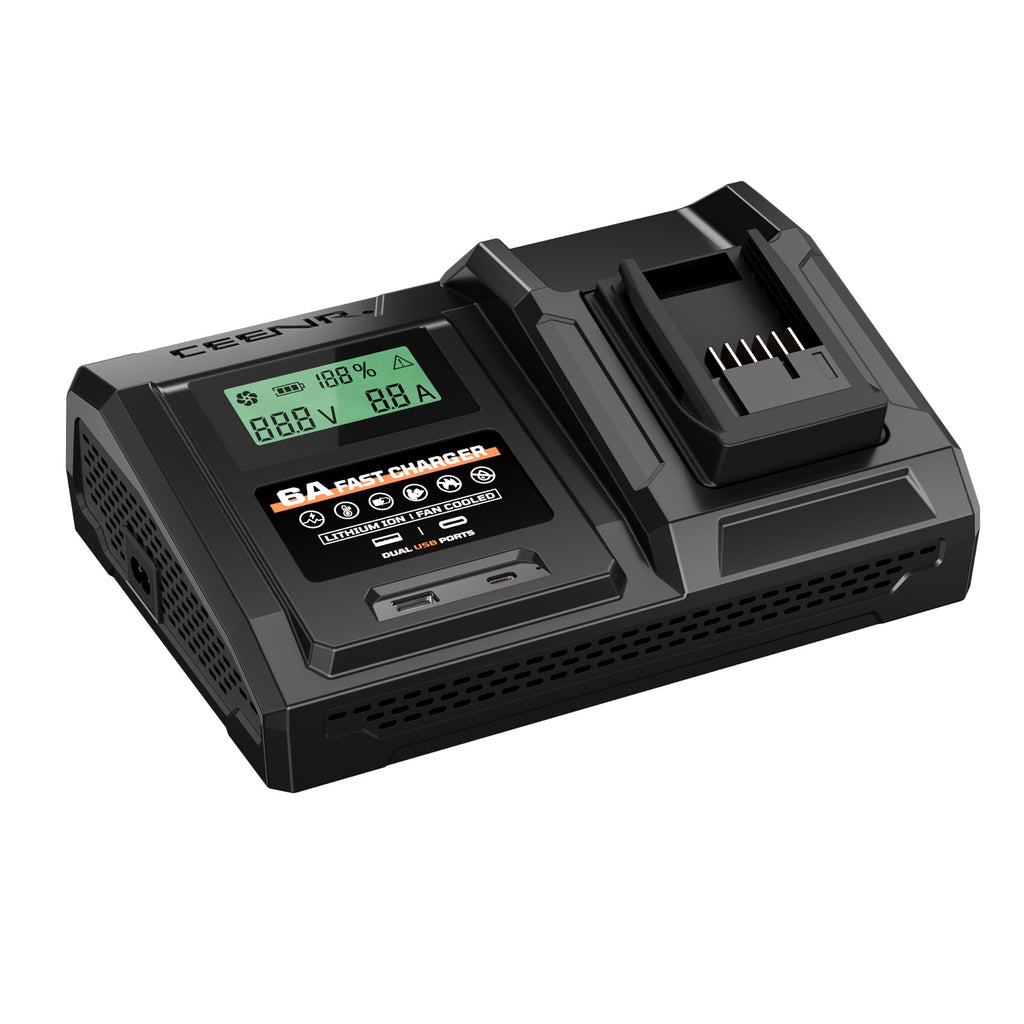 6 Amp Fast Charger for Worx 20V Max Lithium-Ion Battery Pack WA3520
