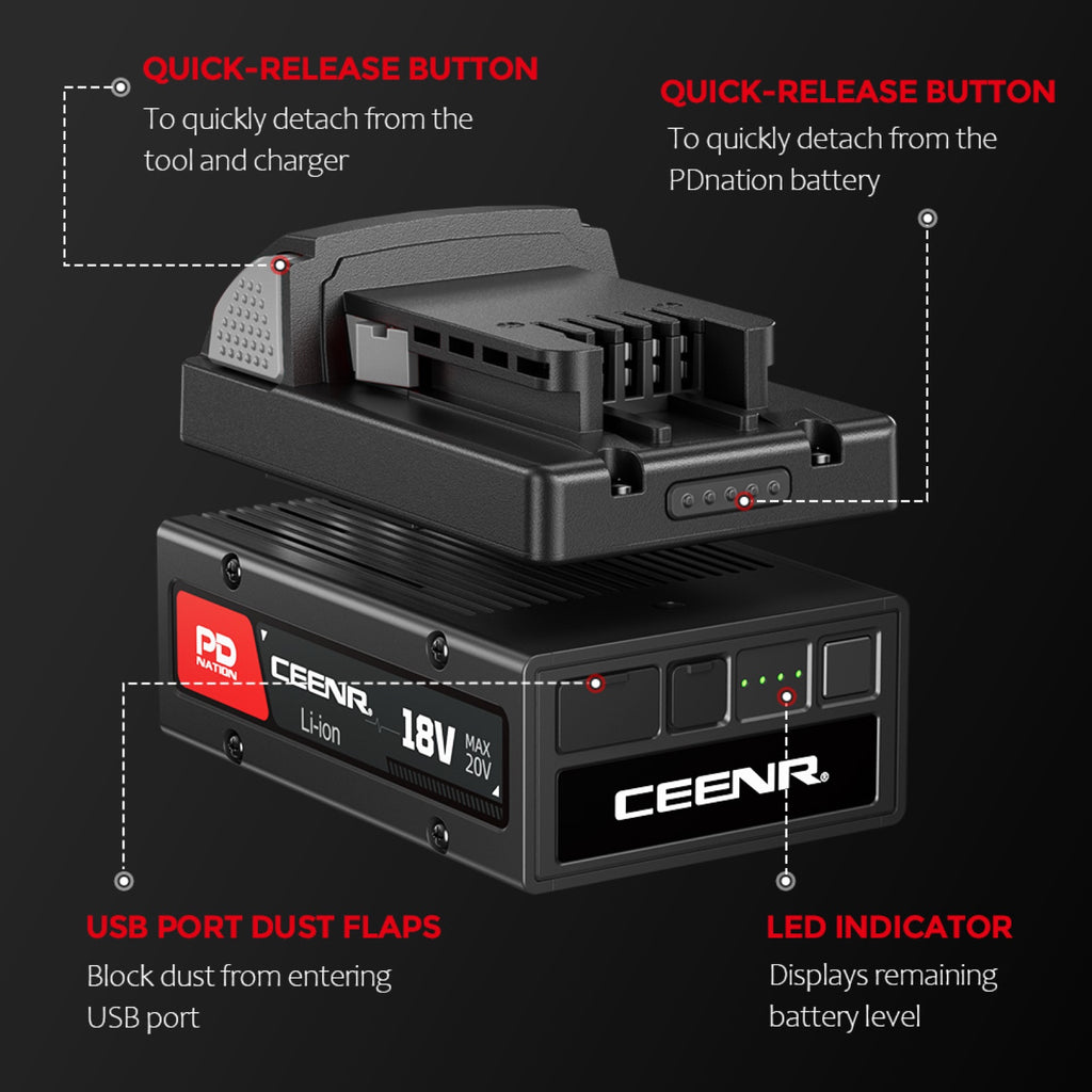 CEENR PDnation™ Brand Mount for Milwaukee 18V Power Tools
