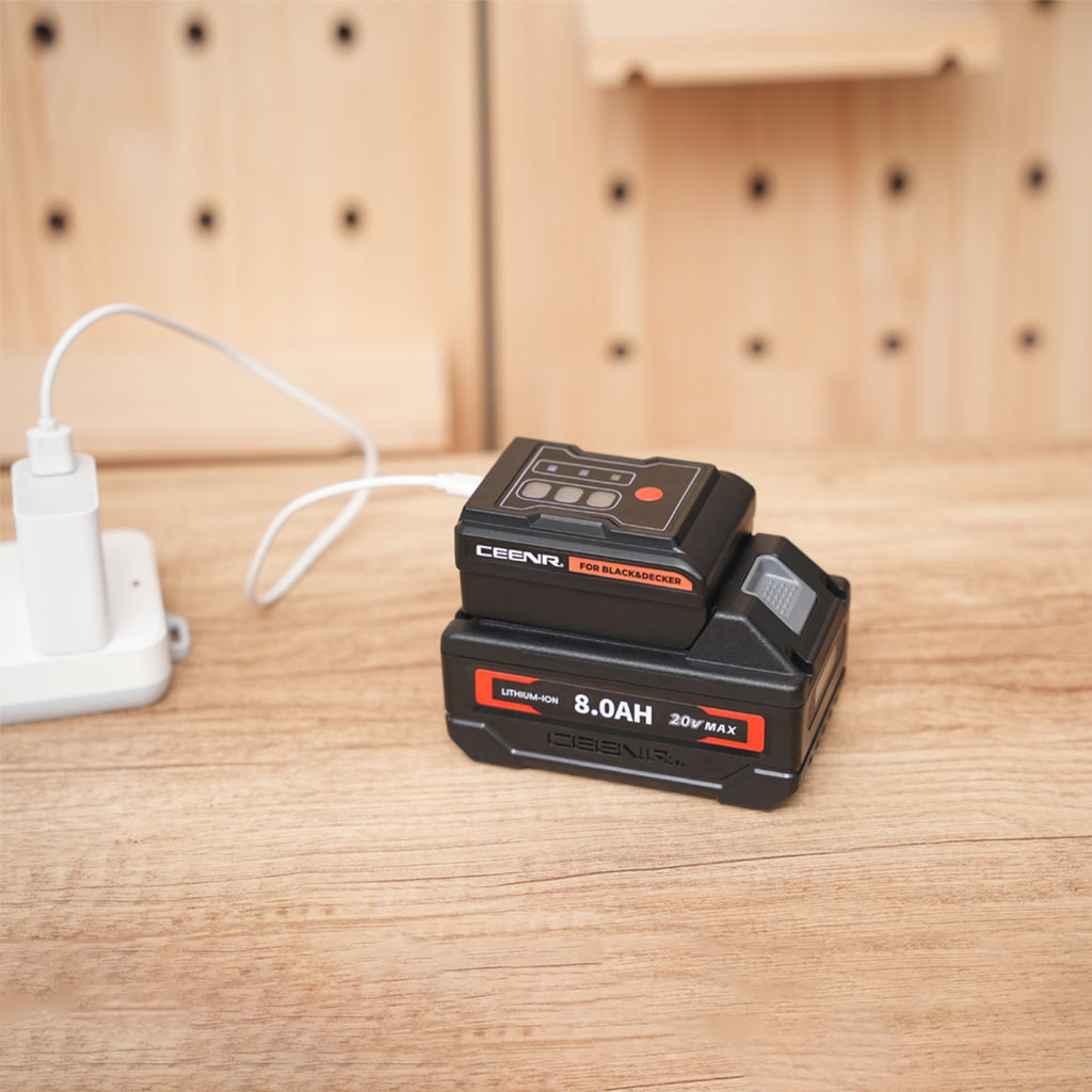 CEENR 45W USB-C Power Bank Adapter for BLACK+DECKER 20V Max Batteries