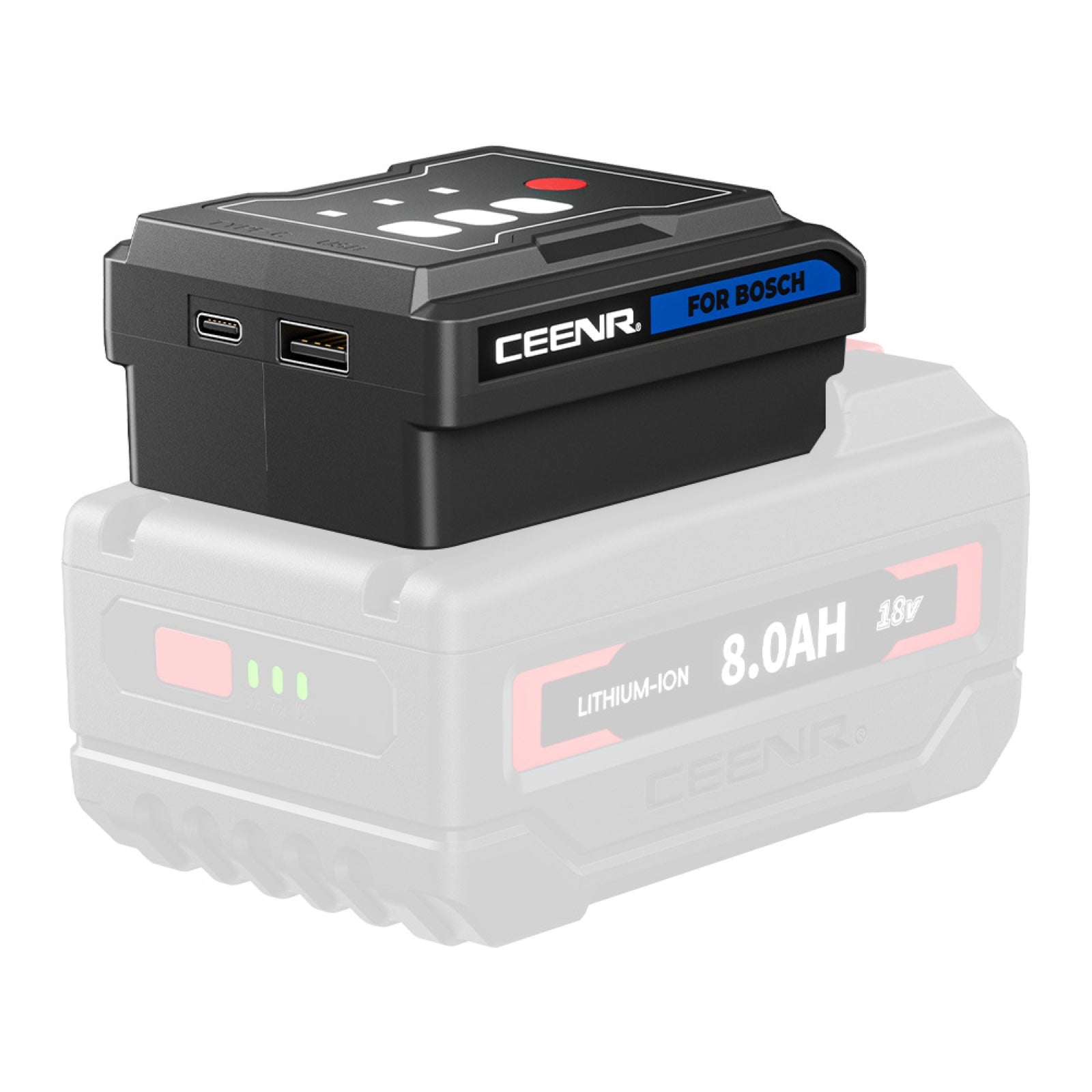 CEENR 45W USB-C Power Bank Adapter for Bosch 18V Batteries