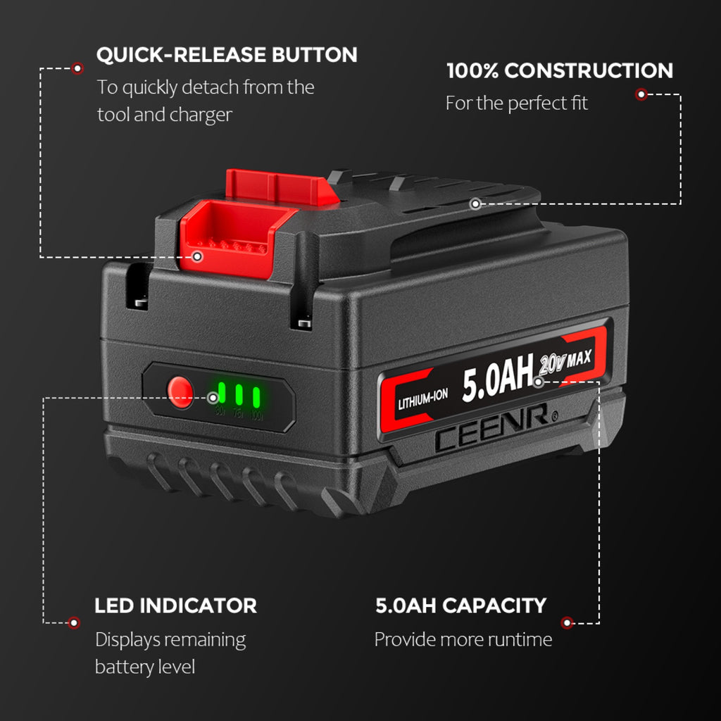 CEENR 5.0Ah Battery for Craftsman 20V Max | Replacement Model V20