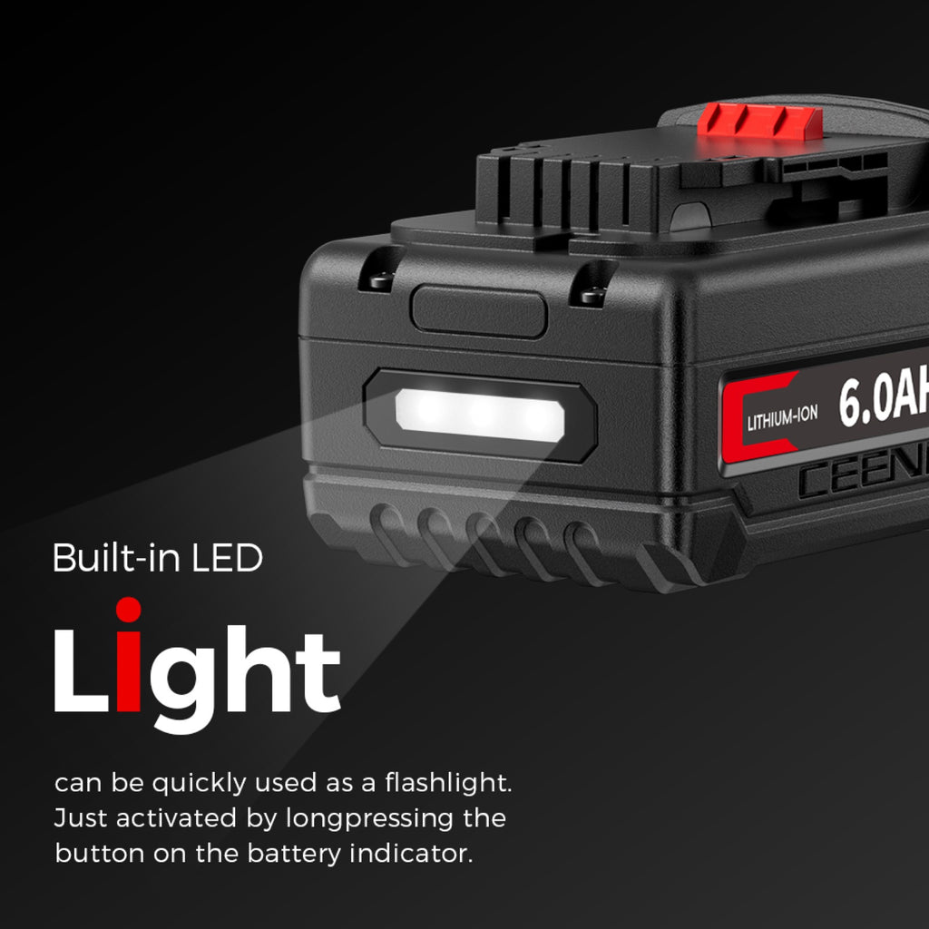 CEENR 6.0Ah Battery (with LG HG2 Cells) for DeWalt 20V Max | Replacement Model DCB200