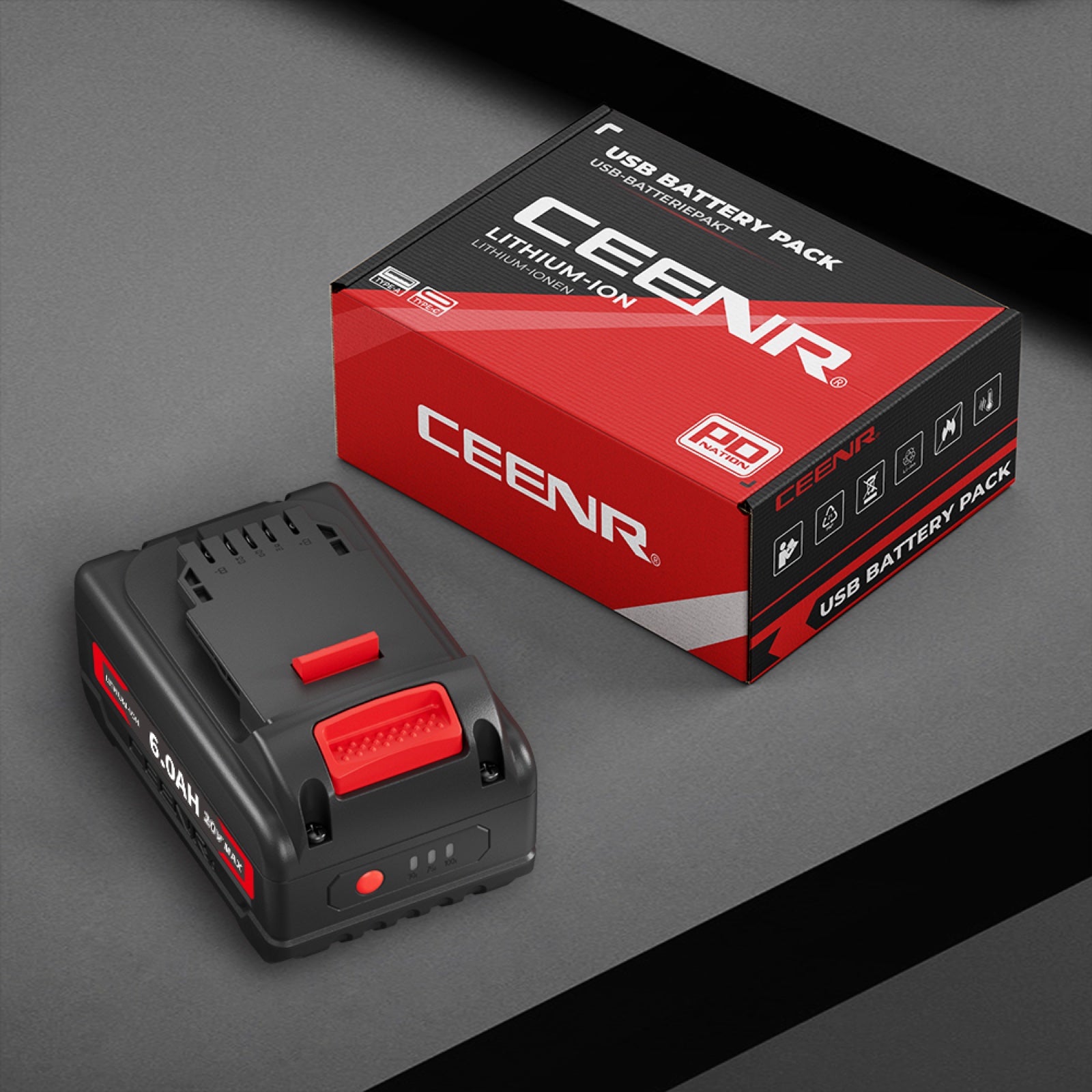 CEENR 6.0Ah Battery (with LG HG2 Cells) for DeWalt 20V Max | Replacement Model DCB200