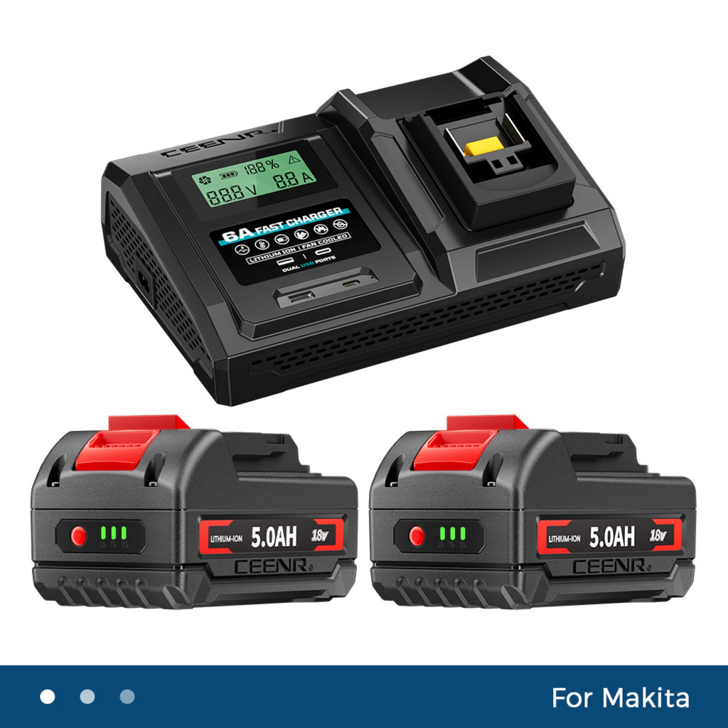 6 Amp Fast Charger for Makita 18V Lithium-Ion Battery Pack