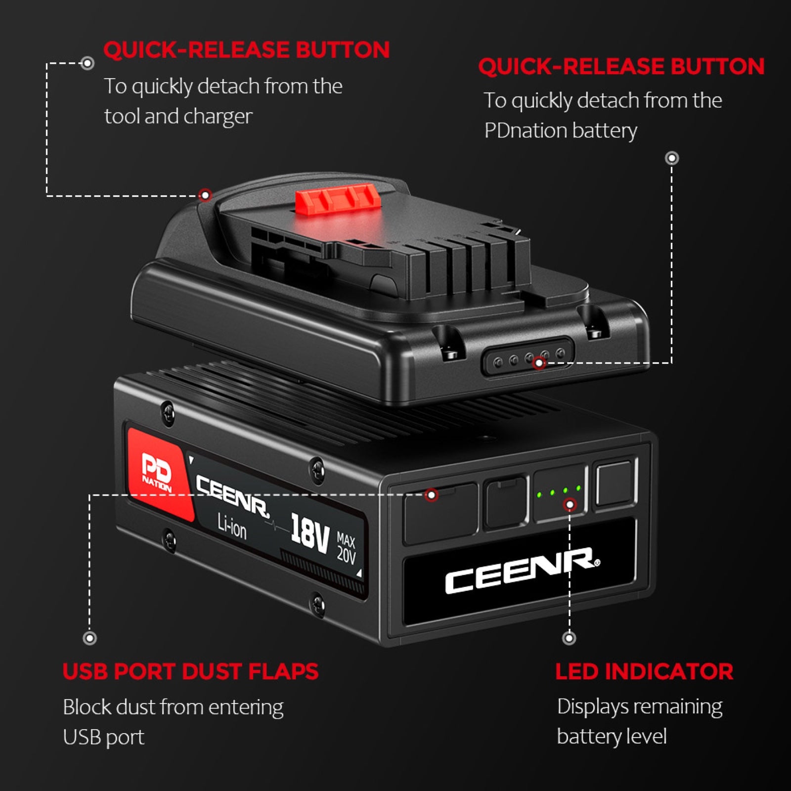 CEENR PDnation™ Brand Mount for Einhell 18V Power Tools