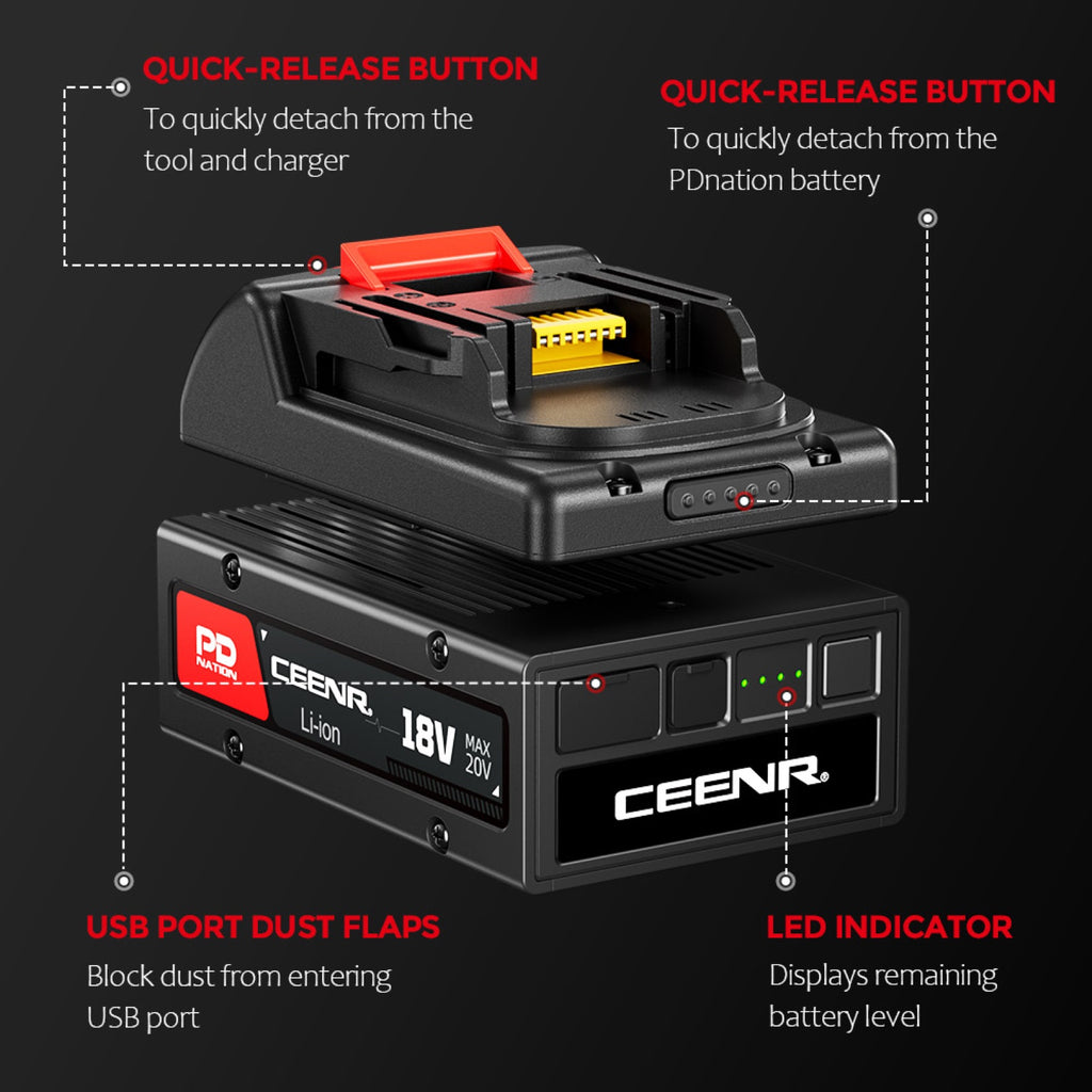 CEENR PDnation™ Brand Mount for Makita 18V Power Tools