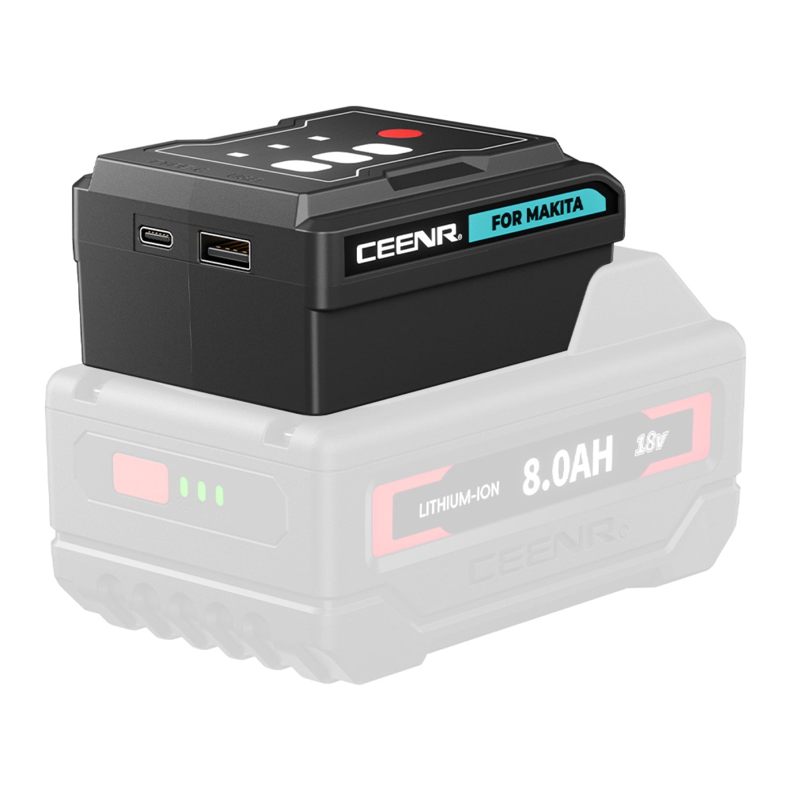 CEENR 45W USB-C Power Bank Adapter for Makita 18V Batteries