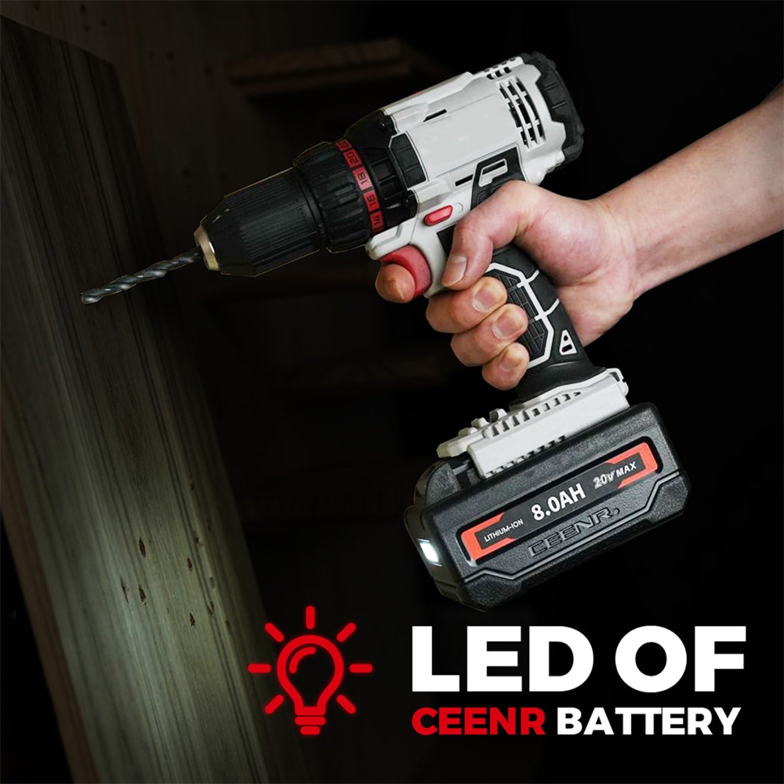 CEENR 8.0Ah Battery (with Lishen 21700 Cells) for Porter Cable 20V Max | Replacement Model PCC685