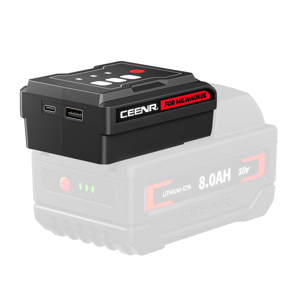 CEENR 45W USB-C Power Bank Adapter for Milwaukee 18V Batteries