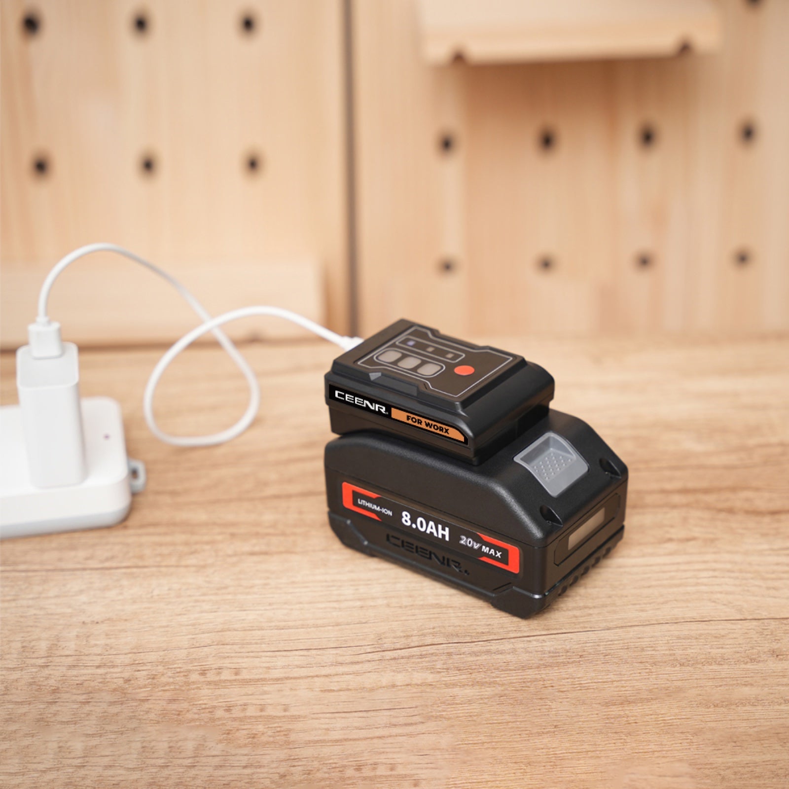 CEENR 45W USB-C Power Bank Adapter for Worx 20V WA3551 Batteries