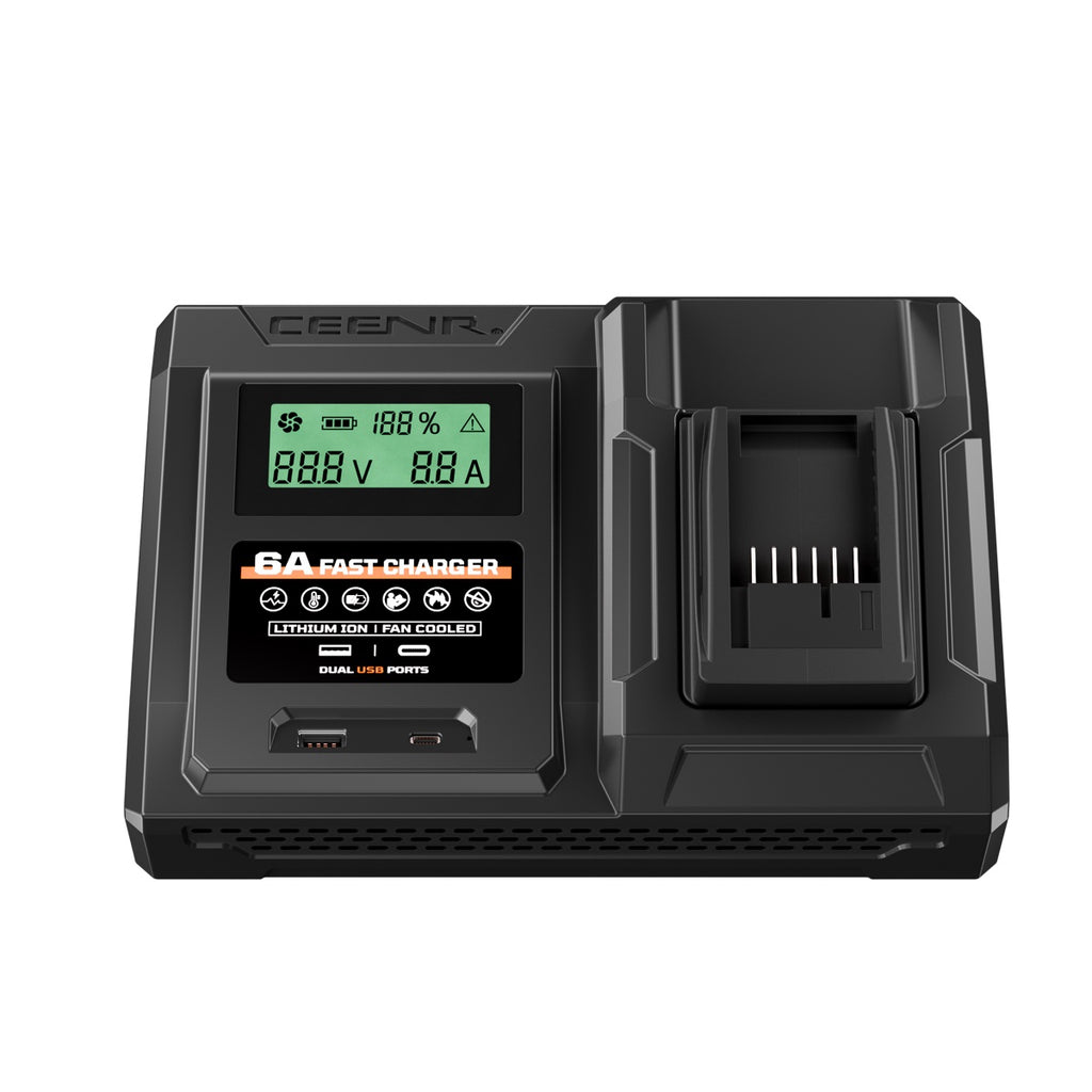 6 Amp Fast Charger for Worx 20V Max Lithium-Ion Battery Pack WA3520