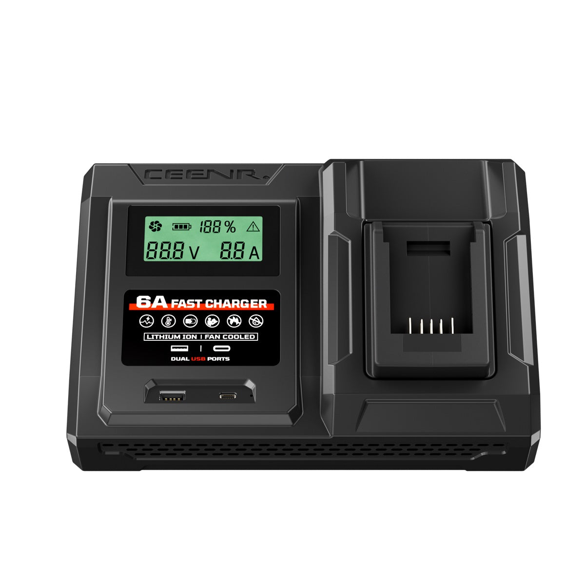 6 Amp Fast Charger for DeWalt 20V Max Lithium-Ion Battery Pack