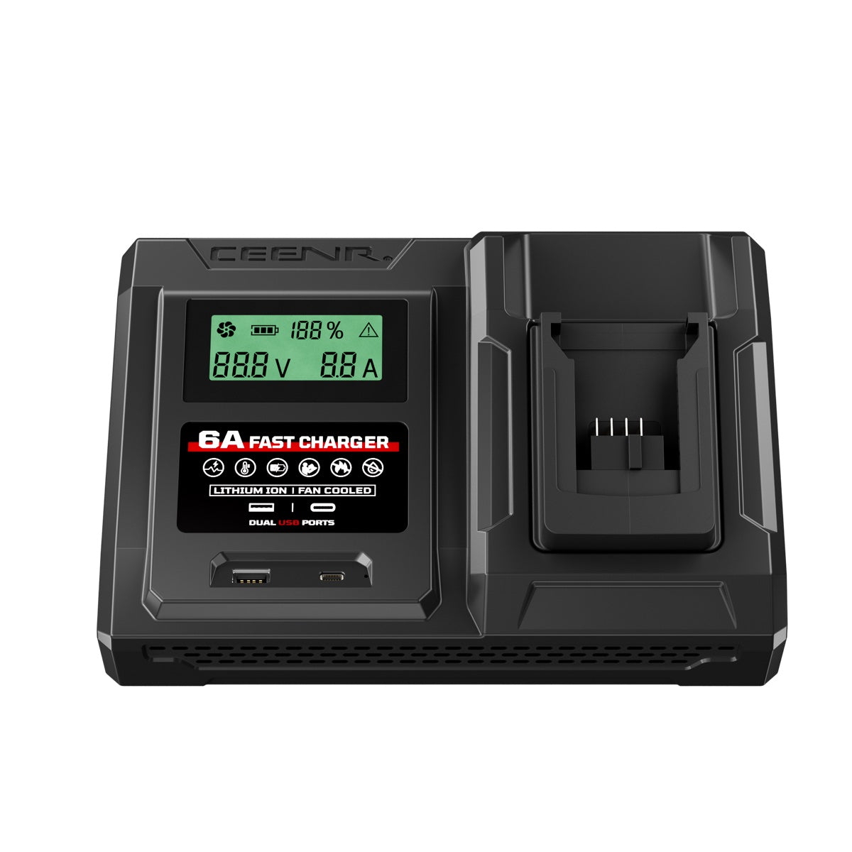 6 Amp Fast Charger for Milwaukee 18V Lithium-Ion Battery Pack